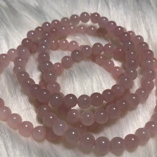 rose quartz beads bracelet