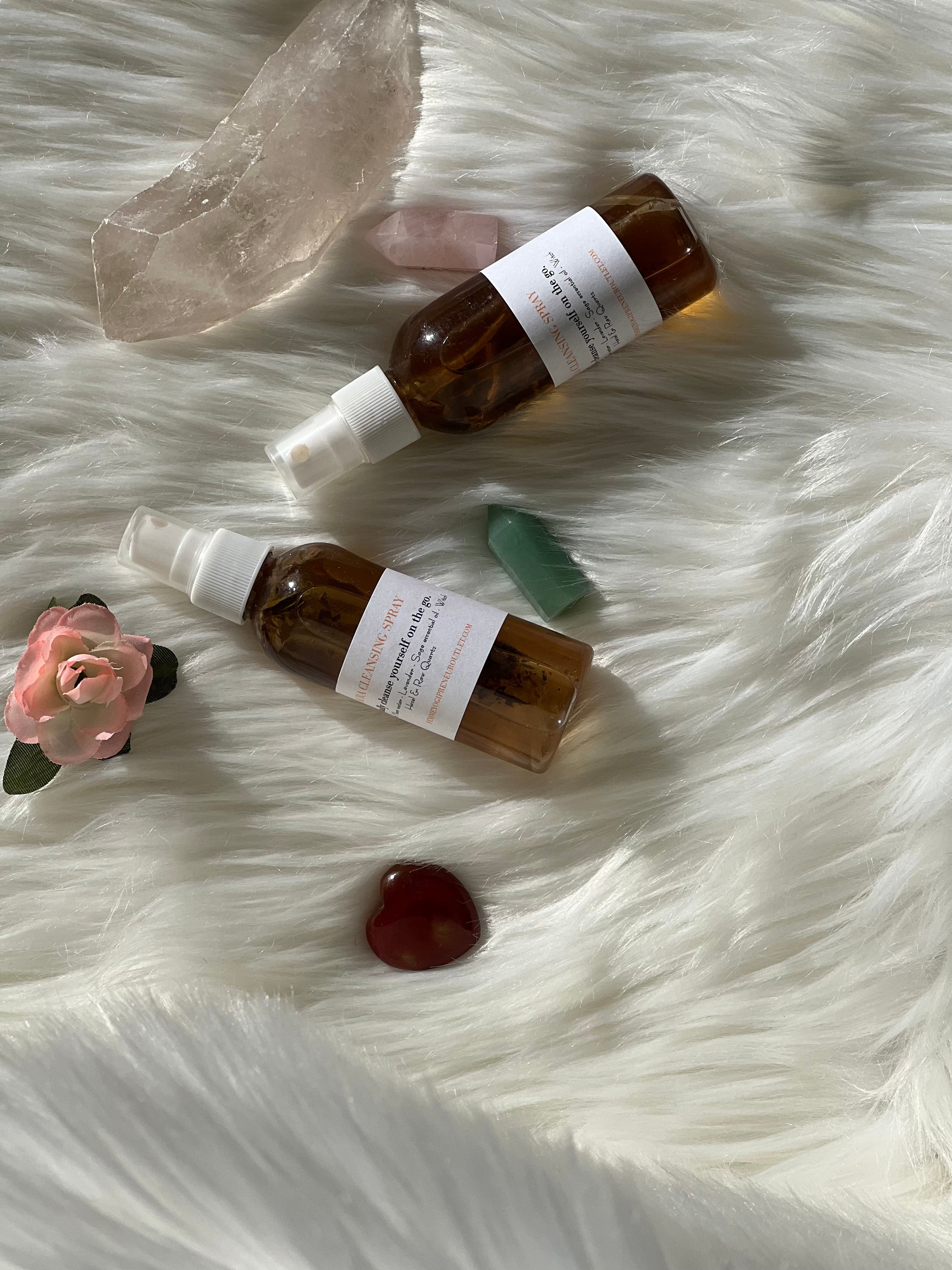Aura cleansing spray infused with Quartz