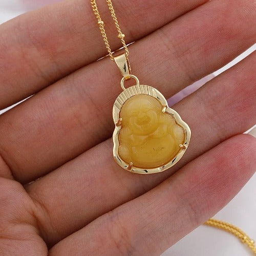 Buddha fortune necklace with Gold chain