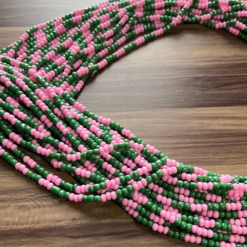 Pink & Green waist beads - AKA sorority inspired body jewelry