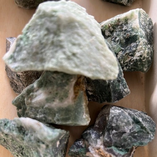 Moss agate stone - Rough healing rock