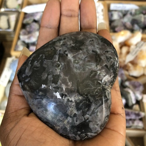 Indigo Gabbro Heart shape & Tumble stone