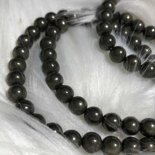 Pyrite Beads Bracelet - Gold iron crystal bracelet