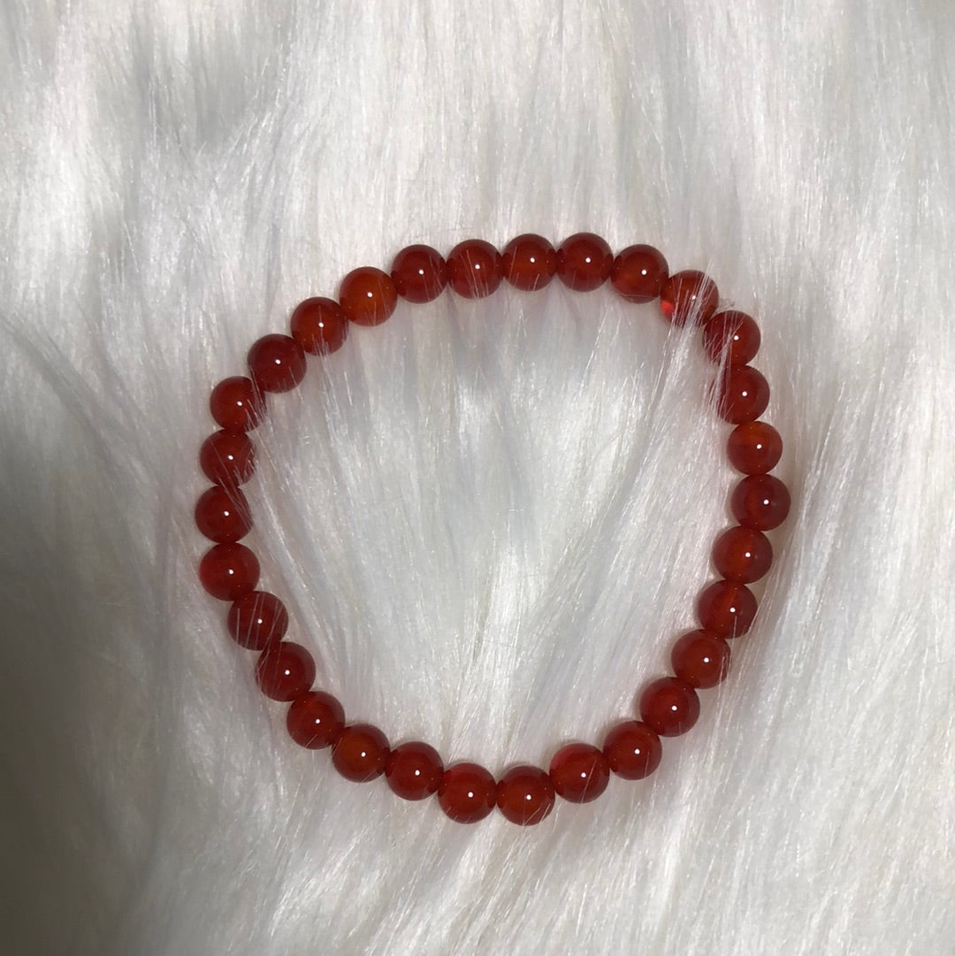 Carnelian stone bracelet | Healing crystal bead bracelet