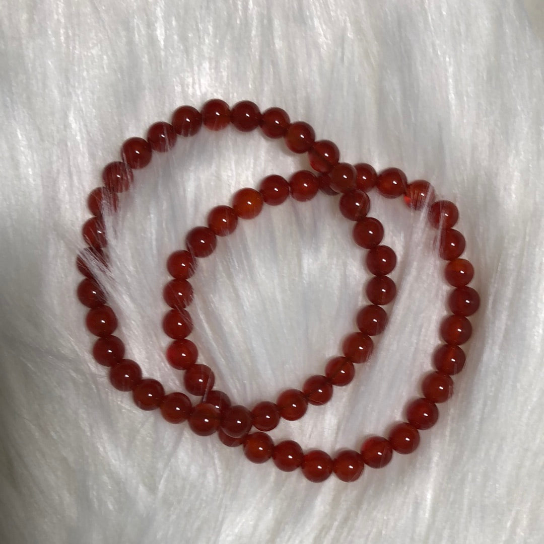 Carnelian stone bracelet | Healing crystal bead bracelet