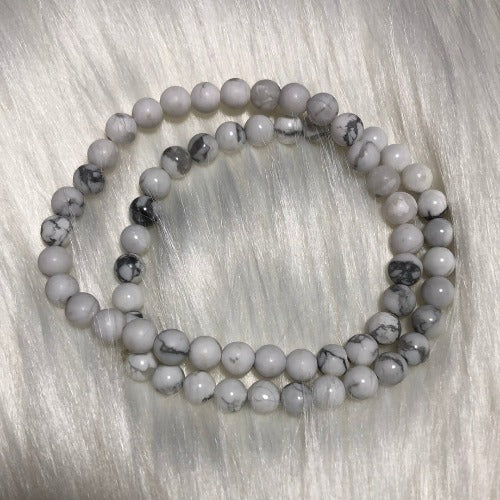 Howlite crystal bracelet - White howlite