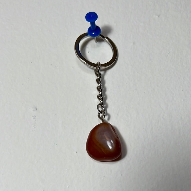 carnelian stone key ring