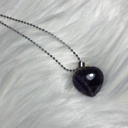 Purple Amethyst heart necklace - February birthstone