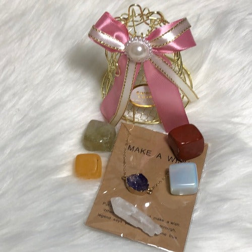 Crystal surprise gift set with a wish necklace - Valentine's day gift for her