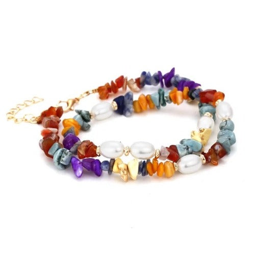 Healing crystals chips necklace- 7 chakras choker necklace