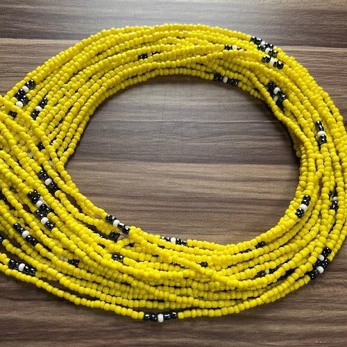 African waist beads for women - Bright Yellow waistbeads