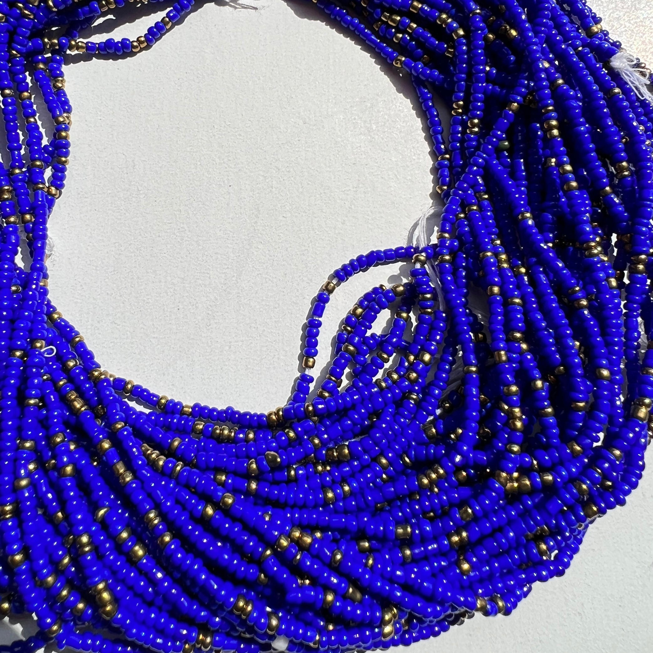 Blue and Gold waist beads for weight loss