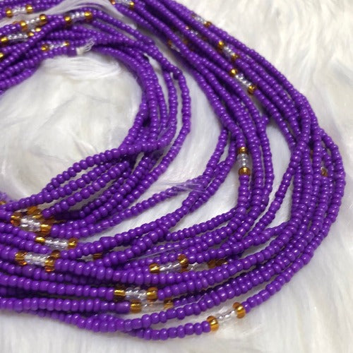 Royal Purple Authentic tie on waist beads - Plus size waist beads
