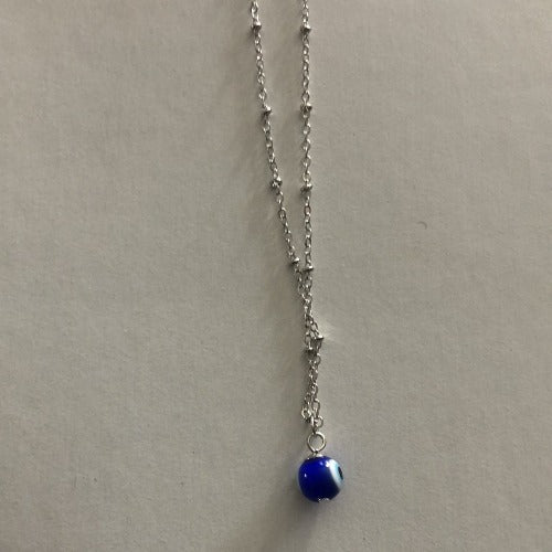 Silver Evil Eye protection necklace