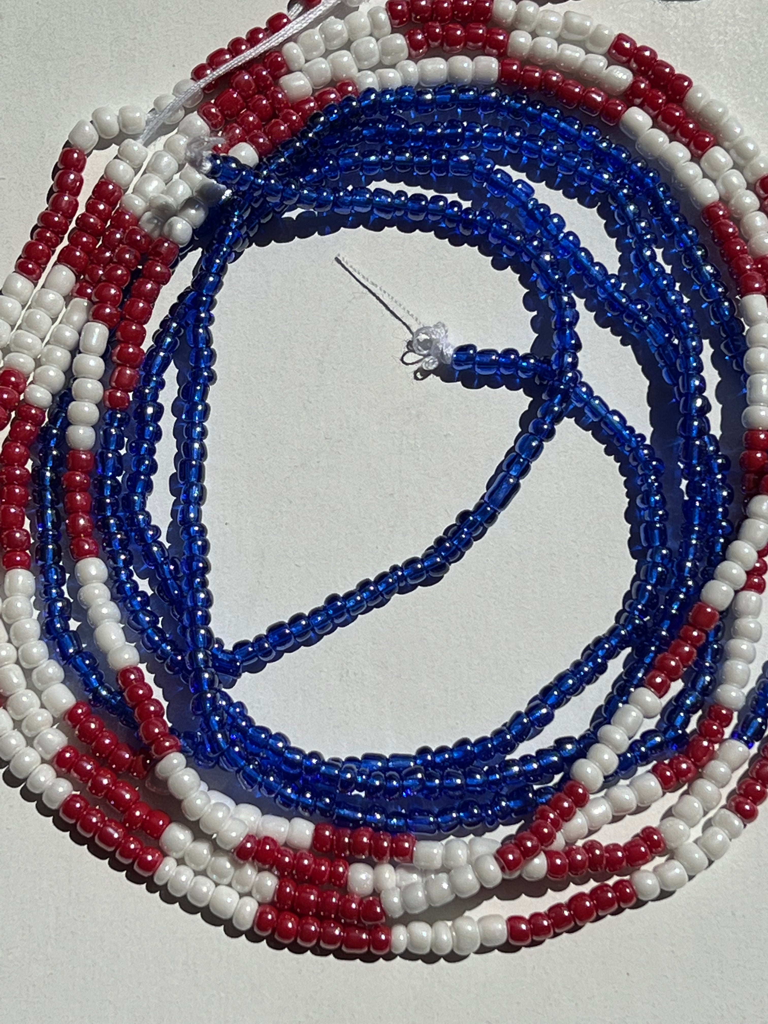 4th of July waist beads - American Flag jewelry