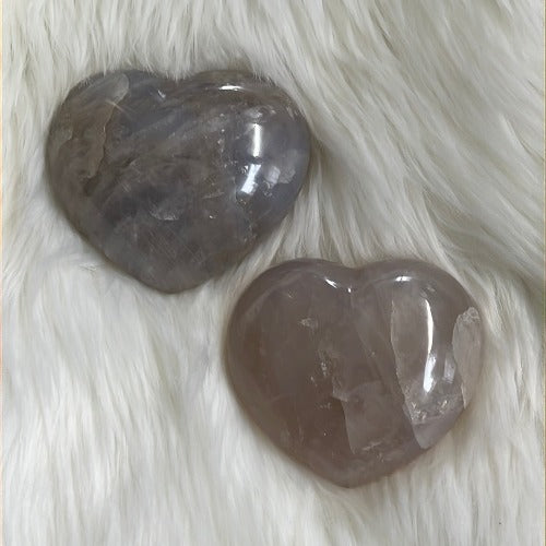 heart shape polished rose quartz