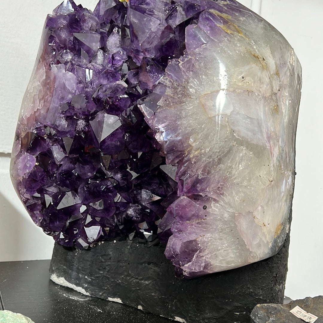 Purple Amethyst Cluster with Cement base for Home decor