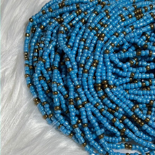 Sierra Blue & Bronze gold waist beads - Blessed waist beads