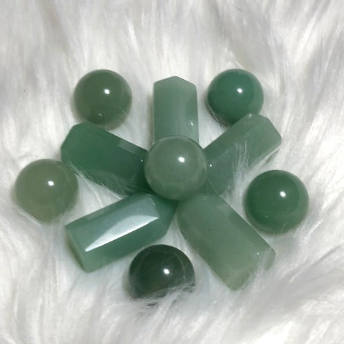 Aventurine healing crystal spheres - Aventurine Towers