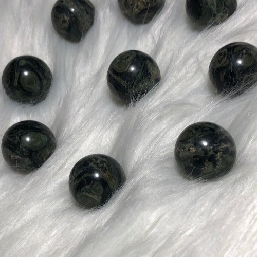 Kambaba Jasper crystal spheres - Green Stromalite