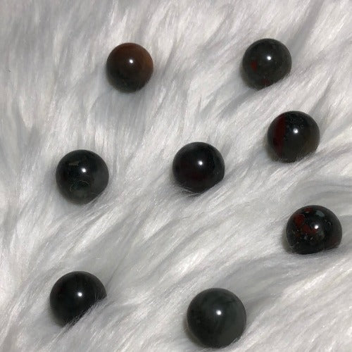 Bloodstone crystal spheres -  Heliotrope healing stone 20 mm