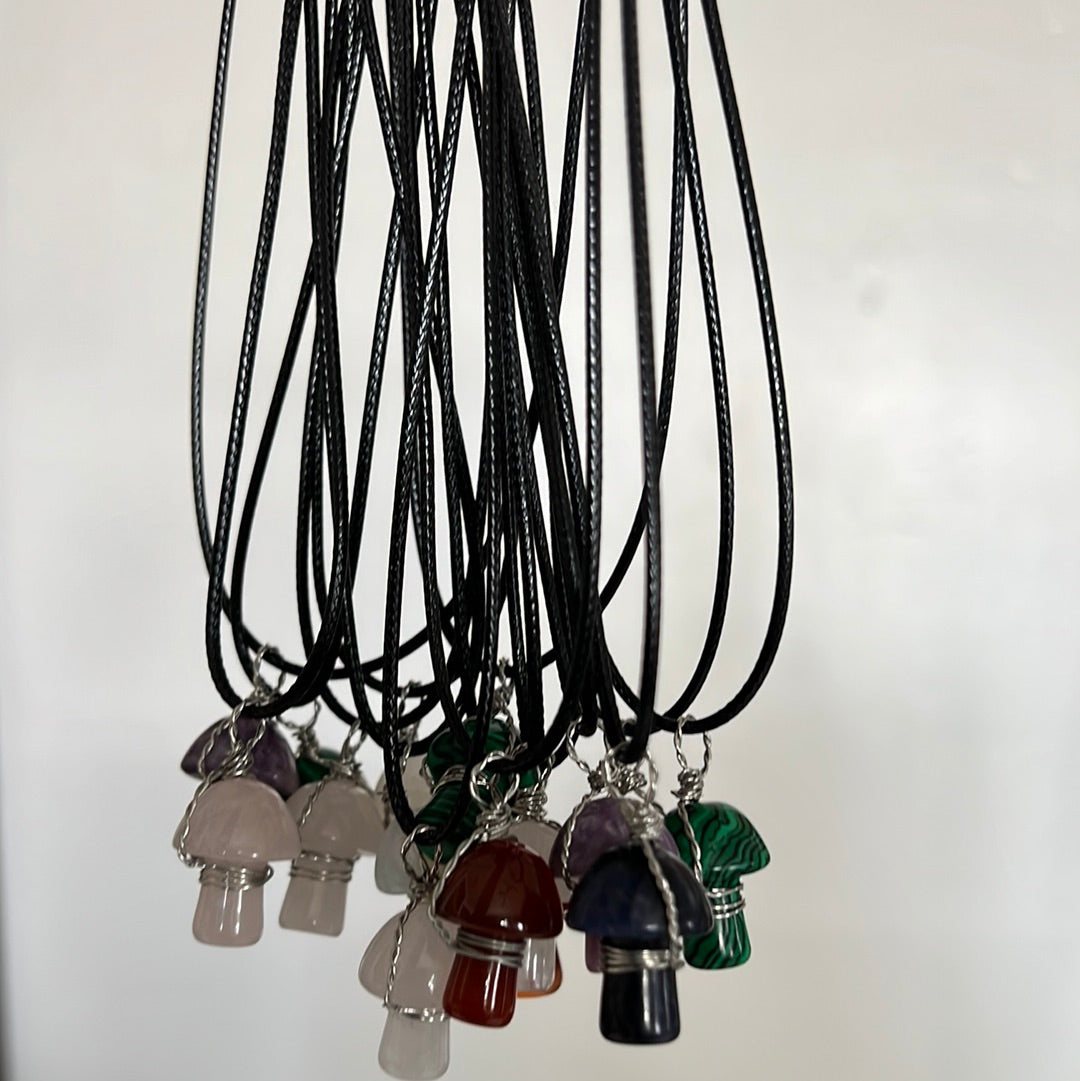 Crystal Mushroom necklace pendant