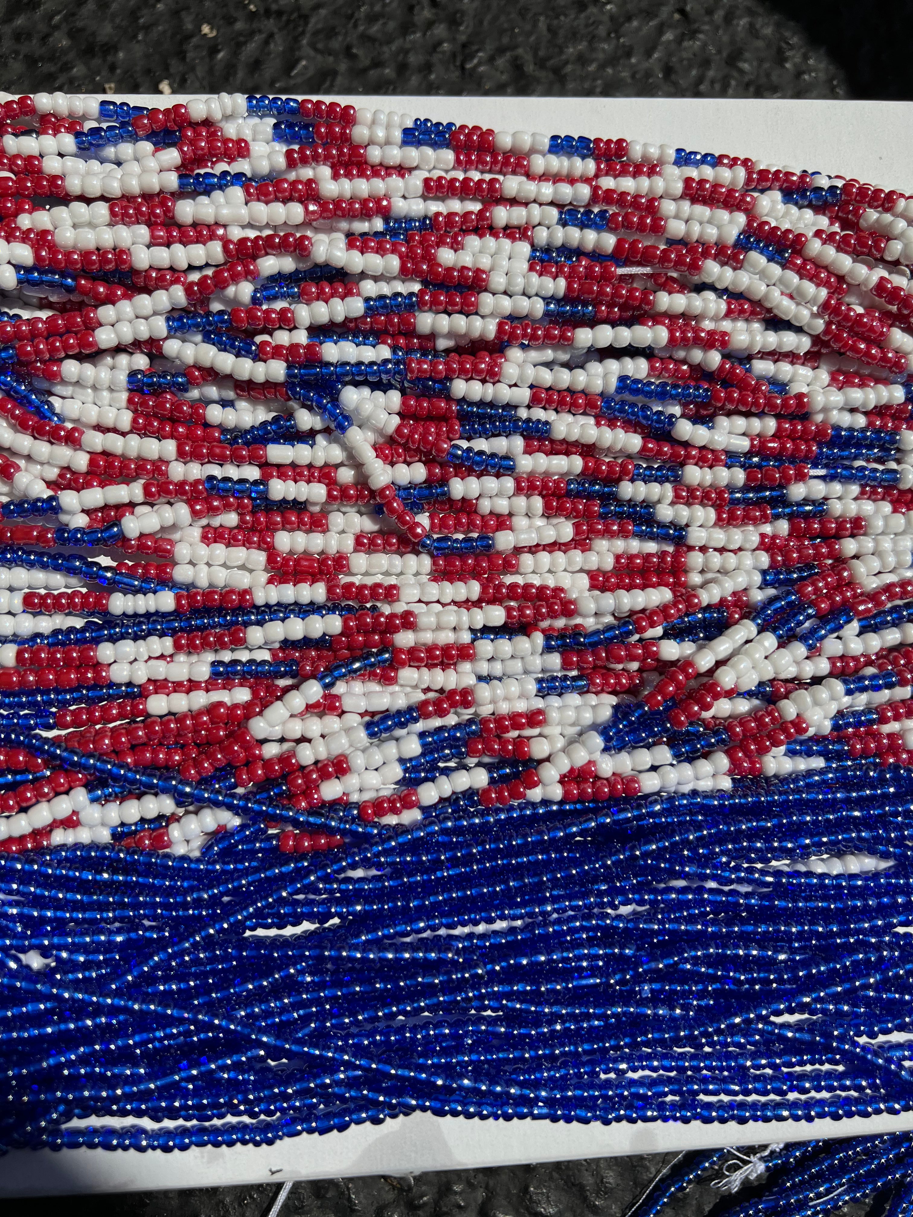 4th of July waist beads - American Flag jewelry