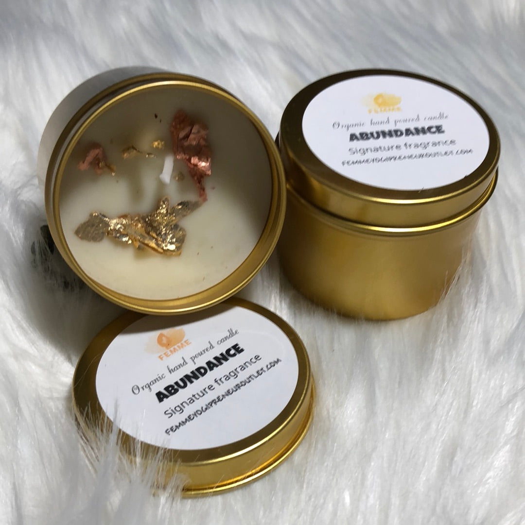 Money Manifestation candle - Abundance candle with gold flakes