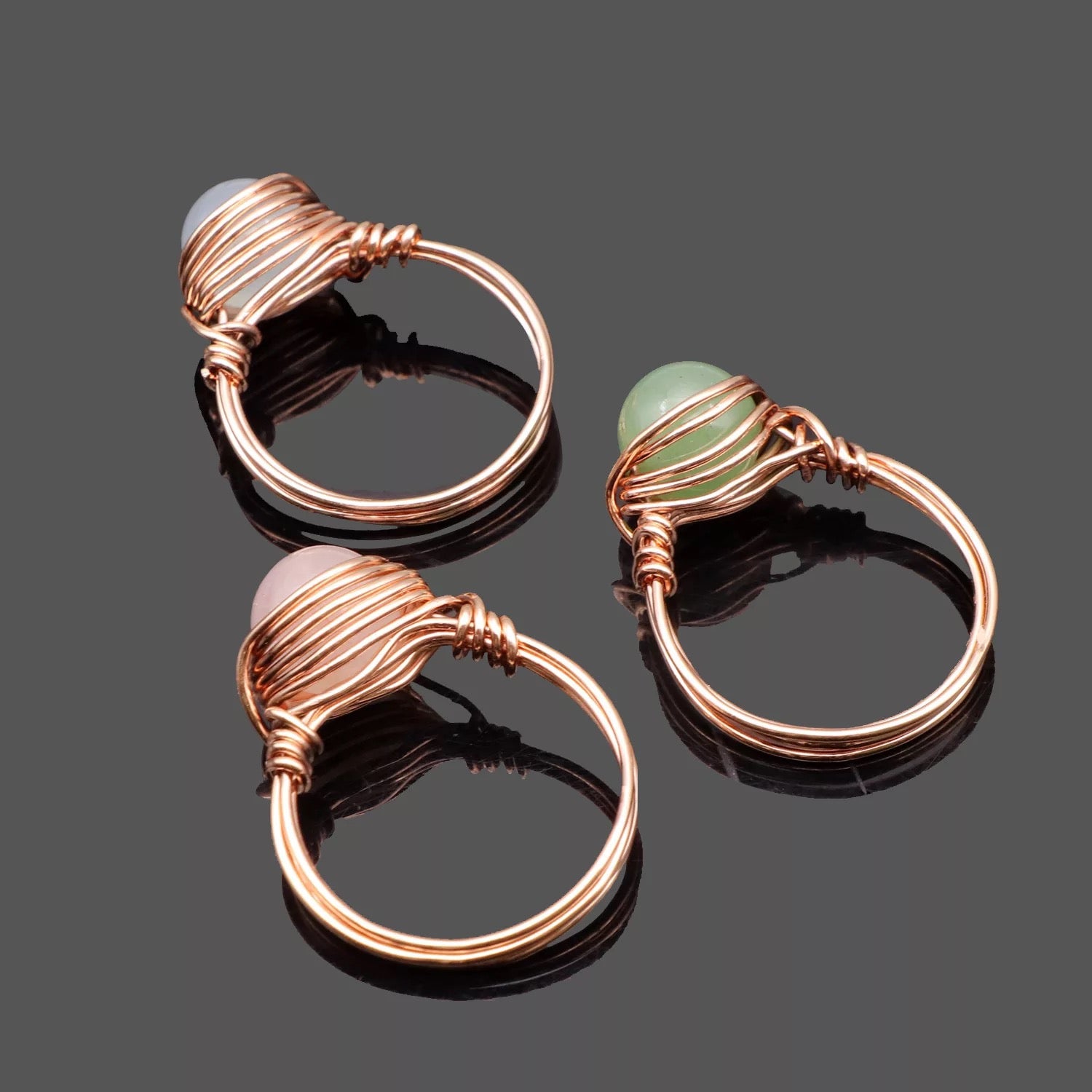 Rose gold plating gemstone rings