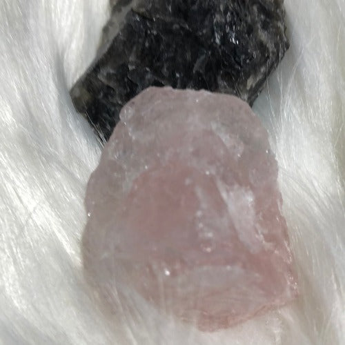 rose quartz and labradorite