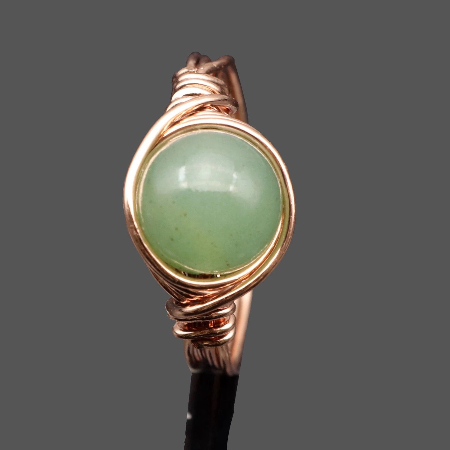 aventurine wire wrapped ring