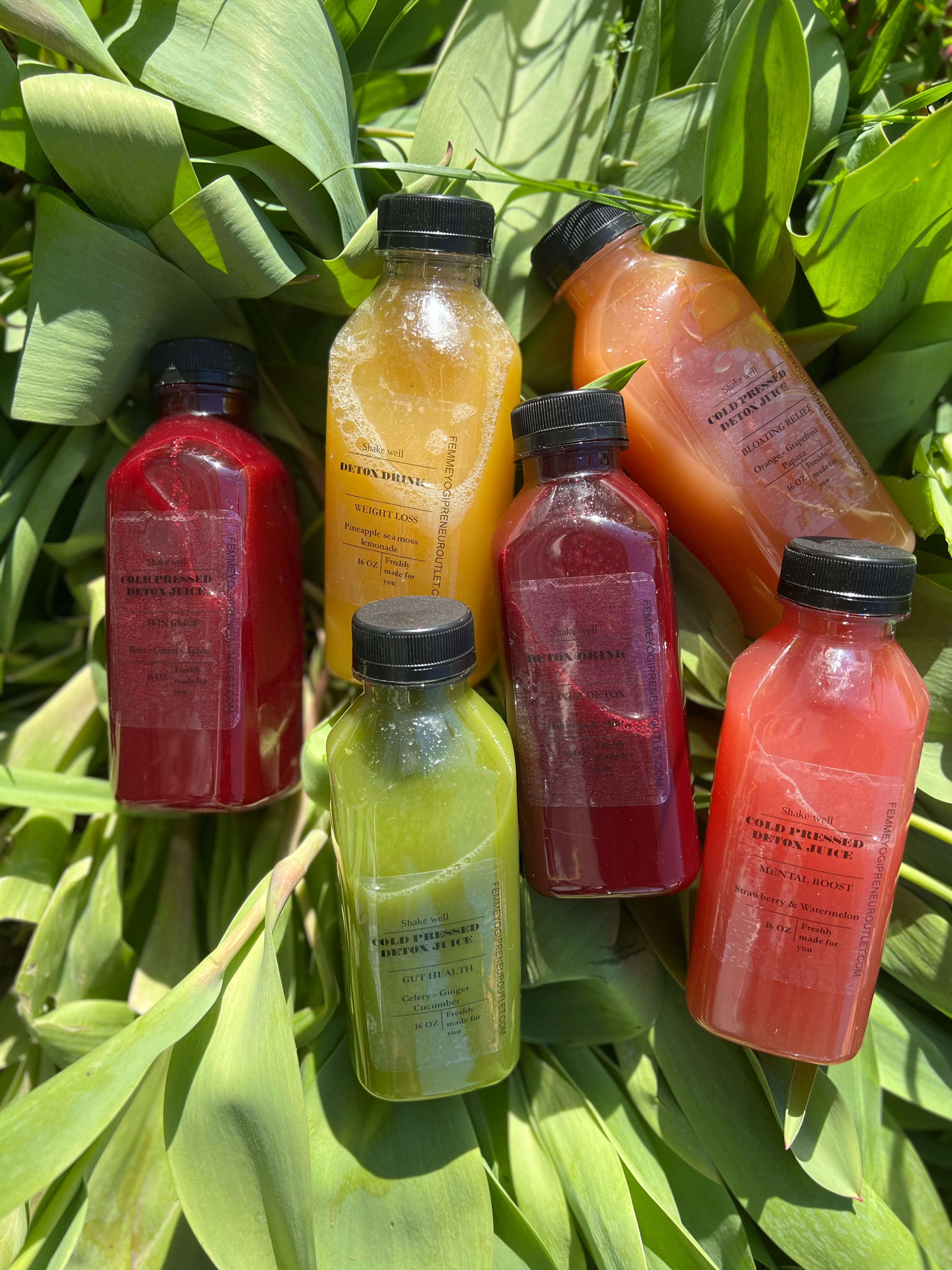 Cold pressed fruit juices for detox - 3 day detox cleanse