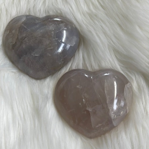 blue rose quartz heart shape crystals